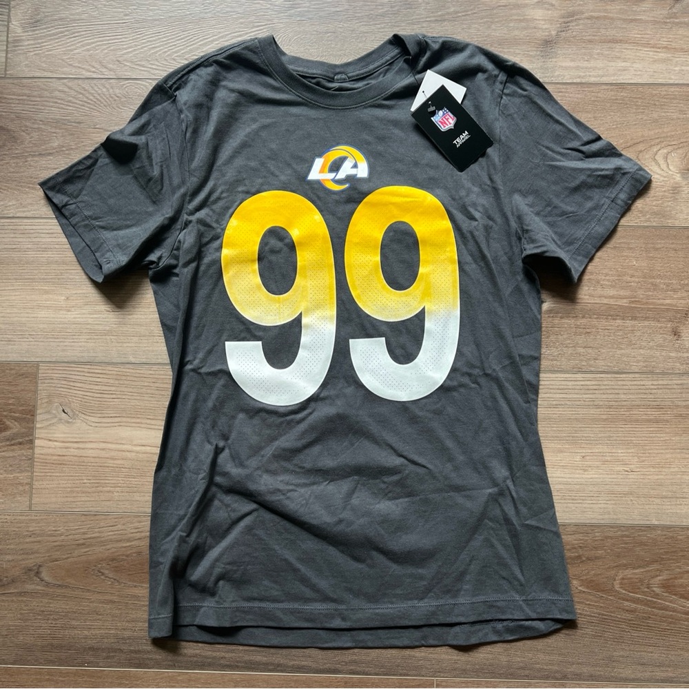 Mens Size Medium Nike Aaron Donald Los Angeles Rams T-Shirt Gray NFL